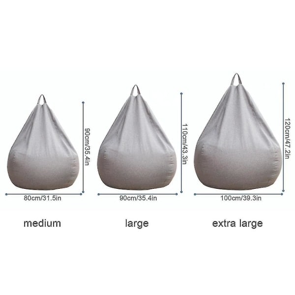 Ny design ekstra store bønneposer Sofa Cover Indendørs Lazy Lounger Til Voksne Børn Hotsale! Khaki 100 * 120cm zdq