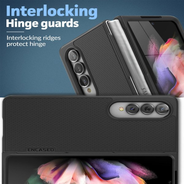 Inkapslad DuraClip for Galaxy Z Fold 4-deksel, tunt telefondeksel fram + bak med hölster (2022 Samsung Z-Flip 4)