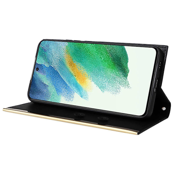 Nahkakotelo imukupilla ja 3 korttipaikalla Samsung Galaxy S21 FE 5G:lle [HK] Style B Style B Multicolor