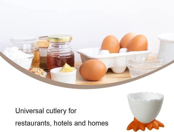 Eggekopper sett med 9 - PP-plast - Hvit - Eggholder og eggstativ - For eggoppbevaring - Servise