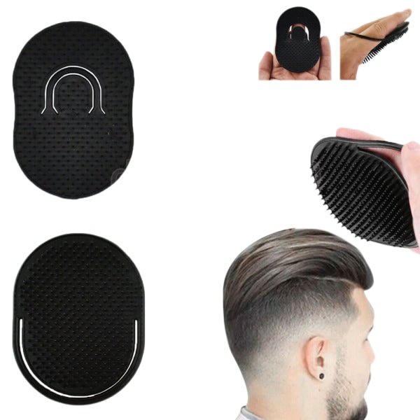 3X Pocket Hair Kamborste för män Skägg Mustasch Palm Hårbotten Massage Schampo Resor S