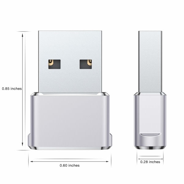 CDQ USB till USB C Adapter 3Pack, Typ C Hona till USB A Hane Converter