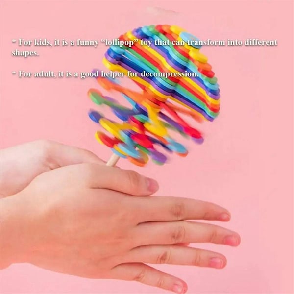 Trä Snurr Lollipop Fidget Leksak - Sensorisk Pedagogisk Dekompressionsleksak - Ångest Stress Relief, a