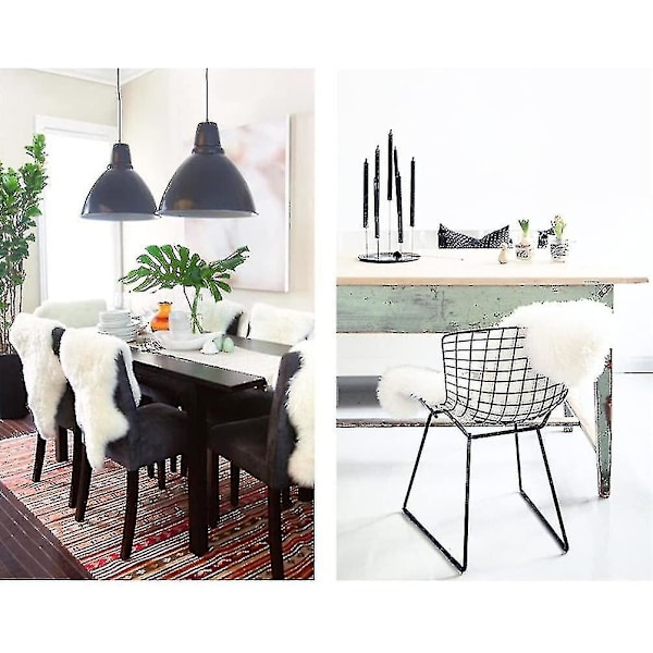Imitation Lammfäll Fårskinnsmatta Shaggy Päls Stolöverdrag Sittdyna_b