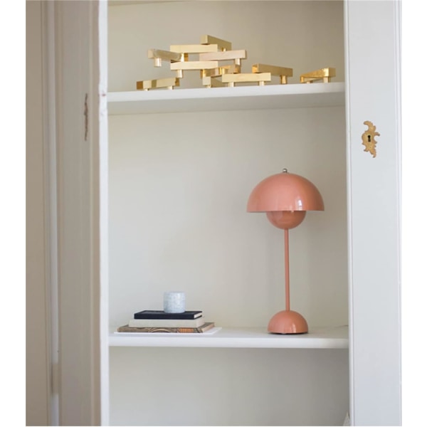 Blomkruka Svamp Led Bordslampor, Modern Bud Macaron Bordslampa Vintage Läsbordslampa Pink