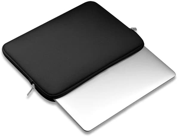 14 tommer laptop sleeve Stødresistent Ridsefast Polyester Med Tilbehørslomme til Rejse og Arbejde Sort