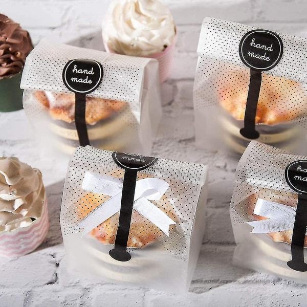100-pack kakpåsar klara plastgodispåsar Godispåsar för minilimpa, buntkaka, varm kakao - Perfekt