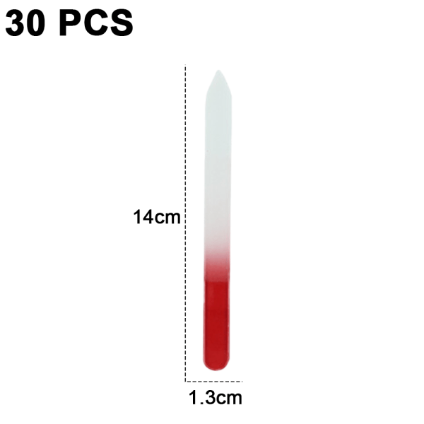 CDQ Professionell tjeckisk kort kristallglas baby nagelfilar buffert 15st röd lång + 15st rosa lång