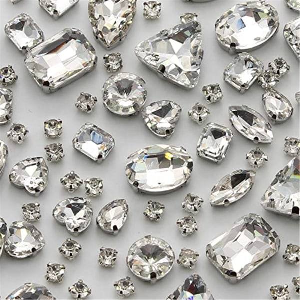 Sy På Strass 100 St Blandade Former Glas Strass