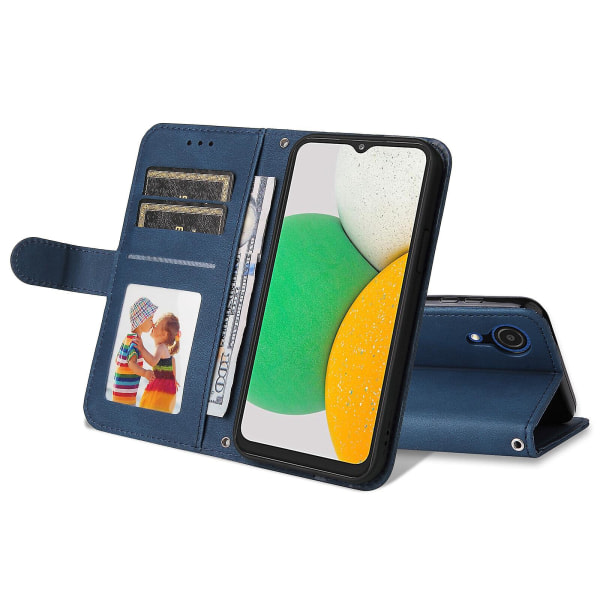 Case Samsung Galaxy A03 Core Plånbok Flip Pu Cover Magnetstängning Flip Skyddsläderfodral Case Stil Med Kreditkort Holde Blue A