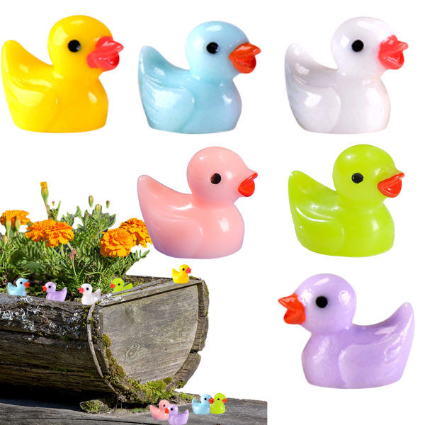 100 stk Tiny Ducks Set Dekorasjon Realistisk Form Holdbar Harts Sjarmerende ender for jul Bursdagsfest Barnets dag 100pcs