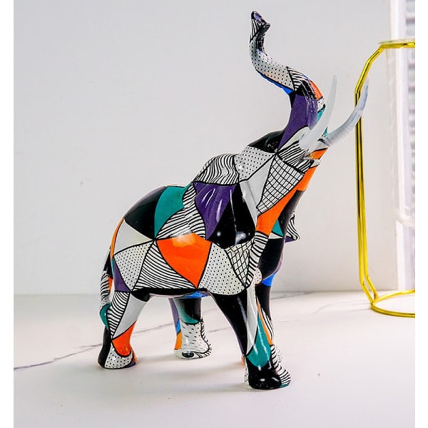 Resin Doodle Elephant Skulptur Dekorationer til skrivebordet