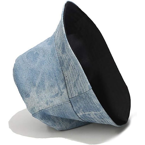 Söt bucket hat strandfiskarhattar för kvinnor, vändbar dubbelsidig användning Jean