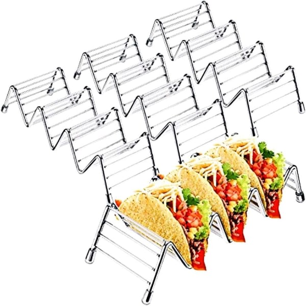 Tacoholder 4-pak tacostativ i rustfrit stål Tacostativ Plads til op til 16 hårde eller bløde tacos