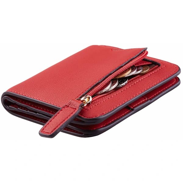 Women's RFID Blocking Small Compact Bi-fold Luxury Genuine Leather Wallet Ladies Mini Wallet with ID Window
