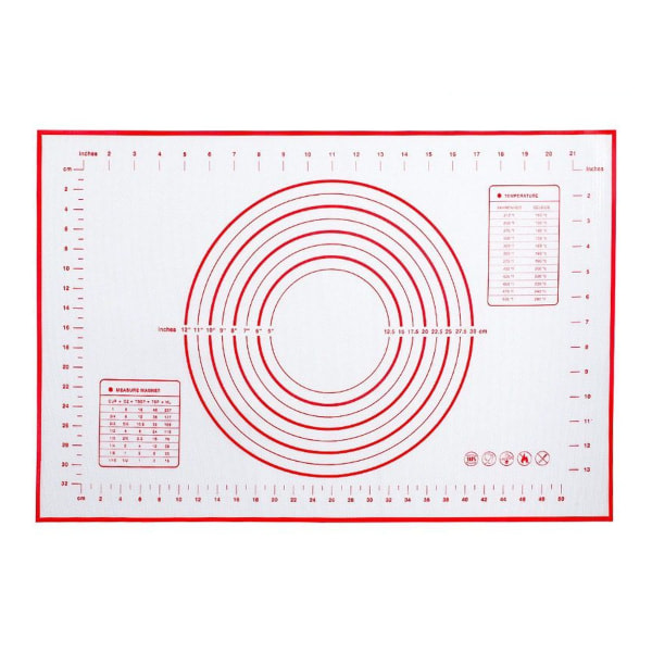 CDQ Silikonbagemåtte, ekstra tyk stor non-stick arkbagemåtte, rød