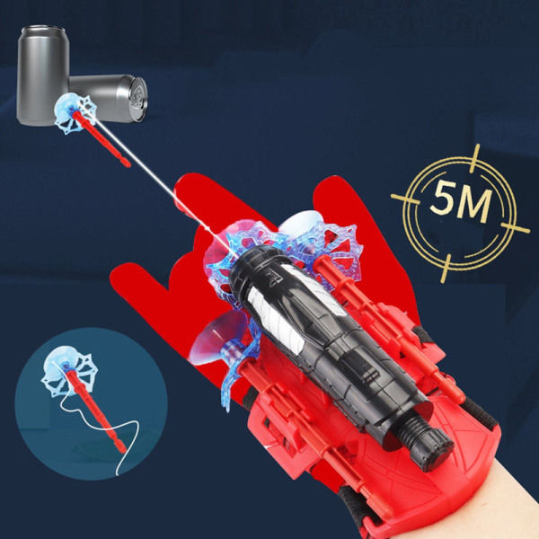 Blaster Spider-Man Launcher med 3 spindeln?tdartar utomhusleksak