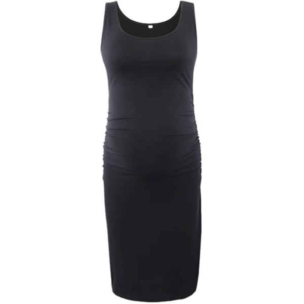 1 del för kvinnor ärmlösa sommarkläder Mammakläder Casual bodysuit (svart, L) CDQ