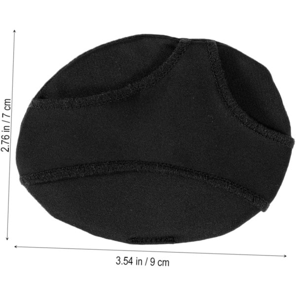 2 Par 2 Hål Silikonigel Hälkuddar Framfots Halvgårdsdynor Anti-Slip-Kuddar Framfotsvalvstöd Högklackade Skor Innersulor - L (Svart)