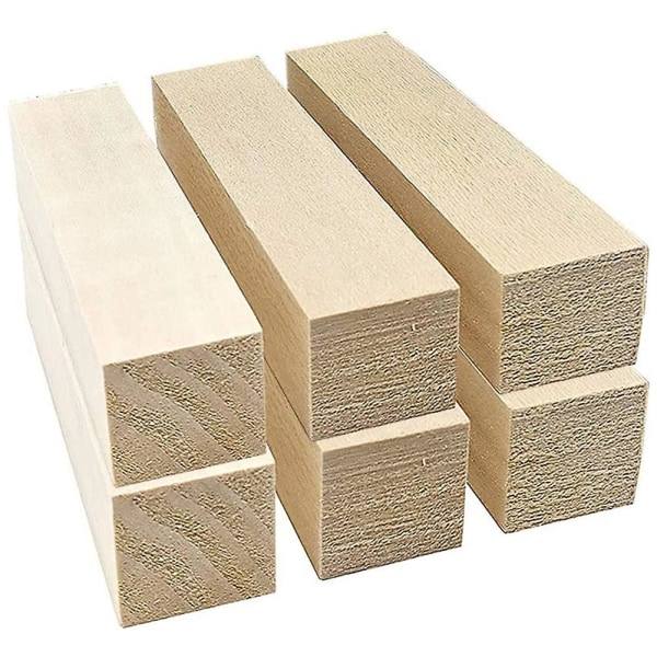 6 st Basswood-snidningsblock för trä-nybörjare Snidningshobbyset Gör-det-själv-snidning Trä