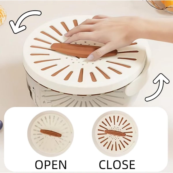 15 - 3cm - Fruit Strainer - Washing Bowl - Lid - that - twists - Foldable - Handle - Multifunctional - draining basket - Suitable