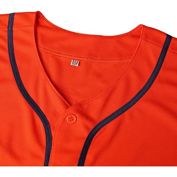 Ensfarvet Hip Hop Baseball Uniform Knap Skjorter Sportsuniformer Herre Dame Trøjer Rød —XXXL zdq