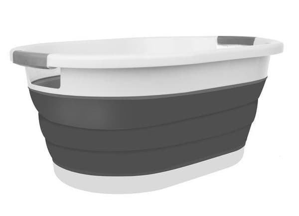 Hopfällbar Tvättkorg / Balja - Vikbar Korg 25L Grey grå