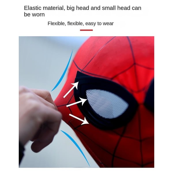 SQBB Svart Spiderman Mask Cosplay Scenrekvisita - Vuxen