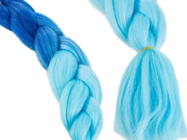 Jumbo Ombre Flette / Løshår Hårflette - 60 cm Blå blue