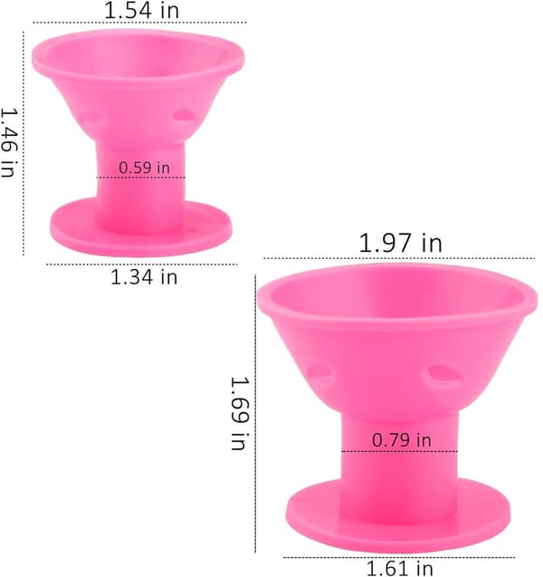Locktänger 40-pack – Rosa, 20 stora + 20 små lockborstar
