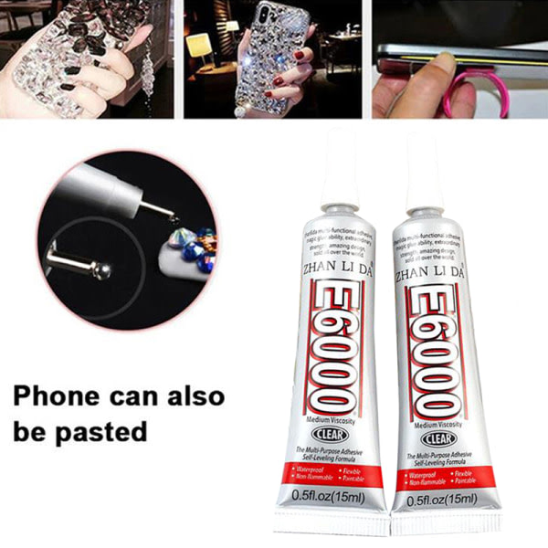 E6000 lim 15 ml CrystalDIY Stark Hotfix-lim for smykker C Klar 1 stk