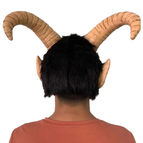 Lucifer Cosplay Latex Masker Halloween Skrämmande Demon Devil Film Cosplay Dräkt Hemsk Horn Mask zdq
