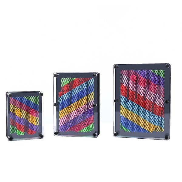 Farverig 3D Pin Art Board, Håndmodel, Interessant Ny Pin Art til Børn, Hjemmekontor Dekoration (1 stk, Sort Rammefarve, Som Vist) zdq