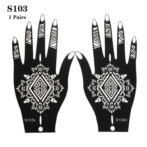 2-delad Henna-mall Tillfällig Handtatuering Kroppskonst S103 SQBB