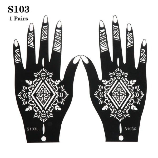 2-delt Henna-mal for midlertidig håndtatovering Kroppskunst S103 SQBB
