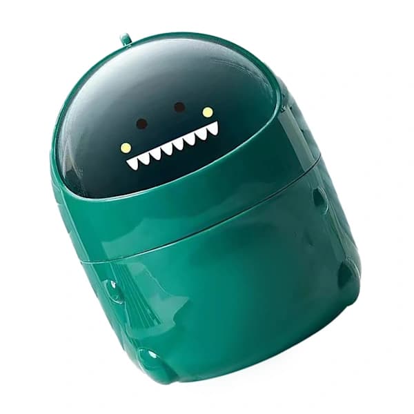 Desktop Trash Can Plastic with Lid Mini Small Cute Shaped for Dining Table Desk Home Office Easy Storage S Green 0.1 0.1