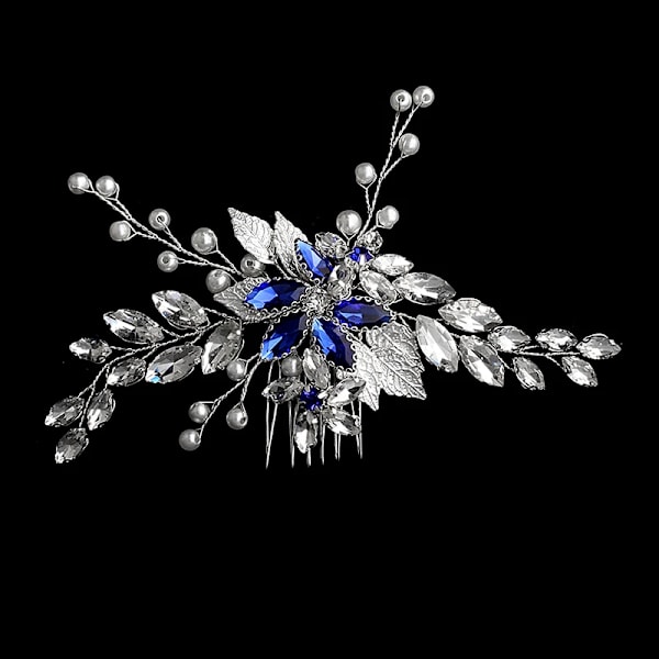 Ny hårkam i sølvlegering, håndlagde perler, strass, mote metallhodeplagg, elegante hårsmykker tilbehør for kvinner HS-J5667B