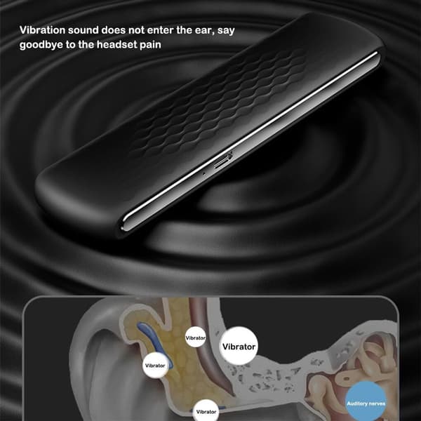 Sovespeaker under pude Bluetooth Bone Conduction Speaker med hvid støj-timer 20 timers spilletid til søvnmeditation Sort