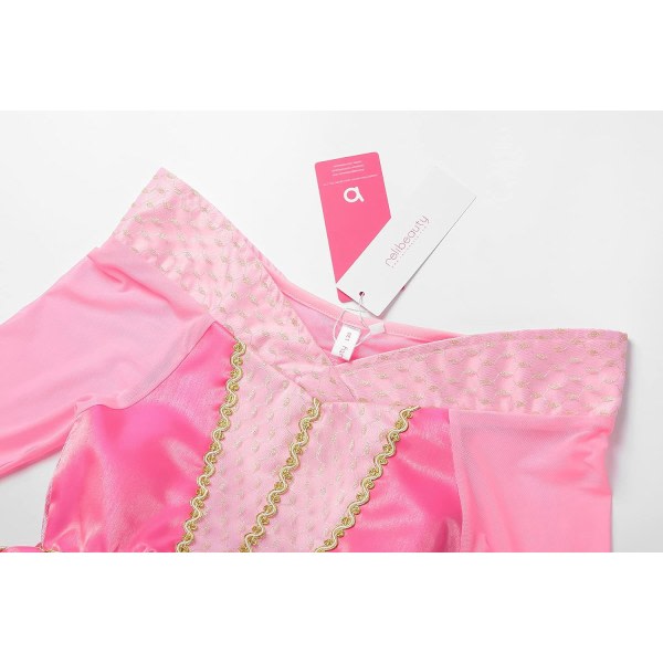 Små flickor Princess Dress up kostym med accessoarer, 7-8 (150), Rosa