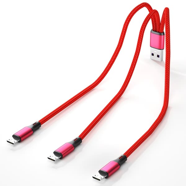 USB Laddningskabel USB2.0 Hane till 3 Micro USB Hane Adapter Sladd Ström - Perfekt Svart_tfrf Black
