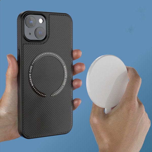 CDQ Carbon Fiber Magnetic Phone Laddningsfodral til iPhoneCDQ