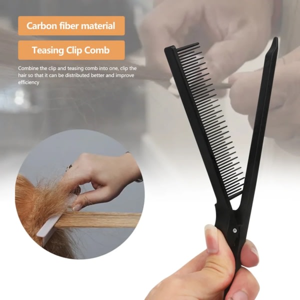 Teaser Clip Comb Teaser Brush Rat Tail Comb med Clip Women's Girls