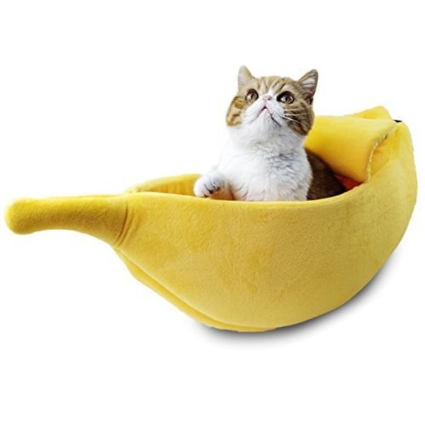 CDQ Sänghus for husdjur for katter Söt banan, herlig tilbehör for katter Kattungar(L)