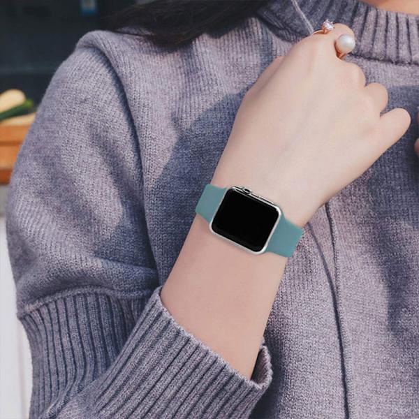 Silikonarmband för Apple Watch Band 44mm 40mm 38mm 42Mm Correa Iwatch Serie Se 6 5 4 3 Armband Apple Watch Series 7 45mm 41mm Röd 38  40 41 mm M-L Red