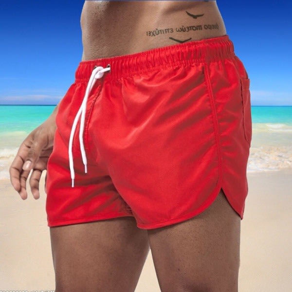 Sommar badkläder för män Shorts Märke Strandkläder Röd L zdq