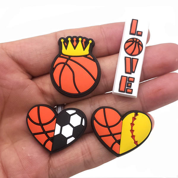 10-pack basketskocharm, träskor, blomma tecknad Ba