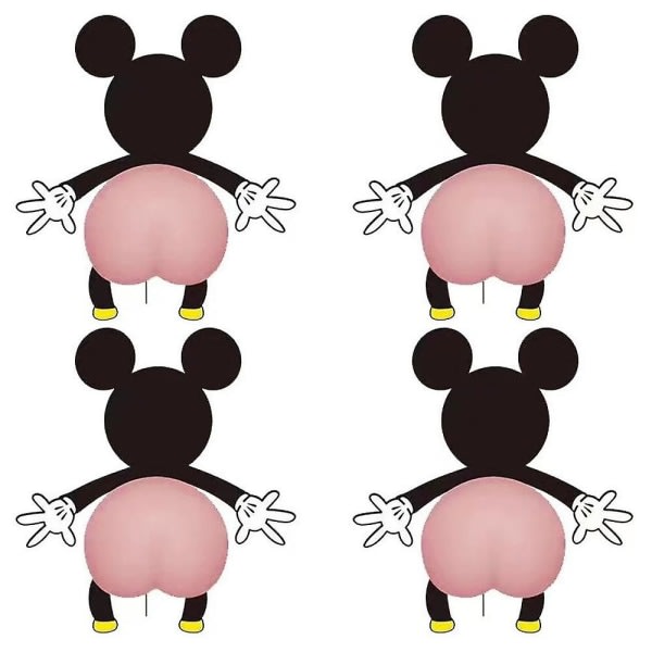CDQ 4 st 3d-klistermärke Bildörr Kollision Undvikande klistermärke Tecknade serier Individualitet och kreativitet (Mickey Mouse)