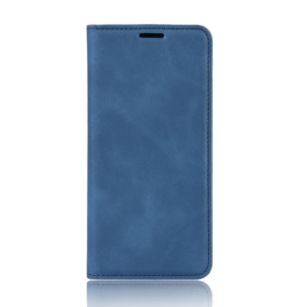 Kompatibel med iPhone XR - Silkeslent Läderfodral - Blå Blue Blå