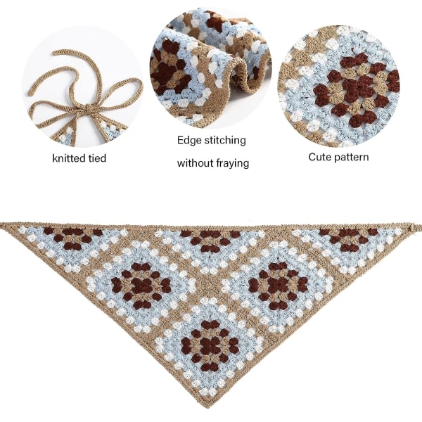 CDQ Virkat bandana Virkat blompannband dampannband (khaki + brun)