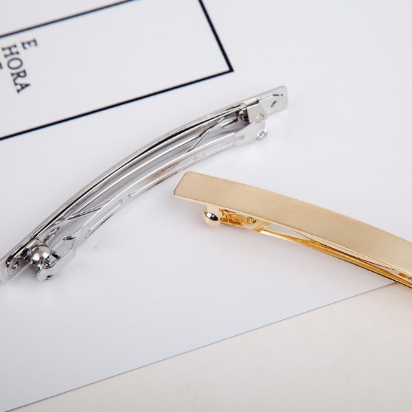 2 stk. 4\" metal hårklemmer Spring Clip hårspænde Indpakning af hårnåle Håraccessoirer til piger kvinder damer guld og sølv